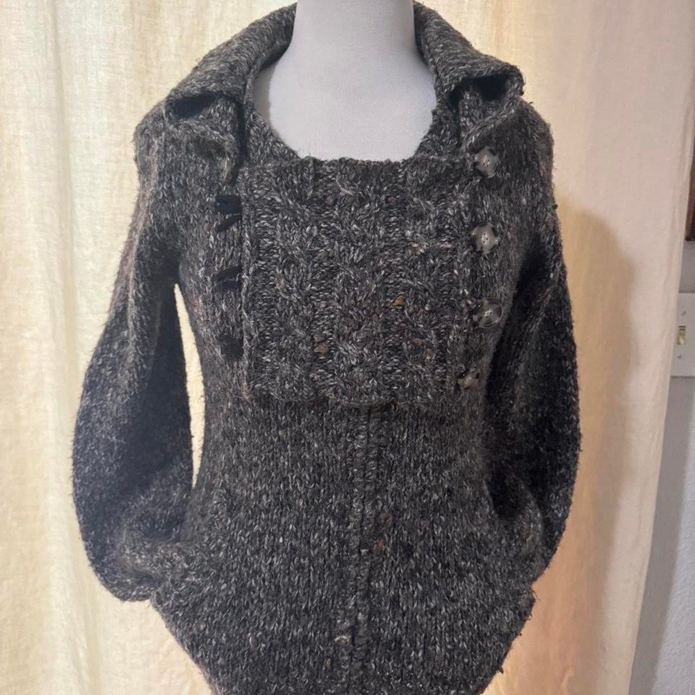 BKE Chunky Knit Asymmetrical Zip Cardigan Sweater Large